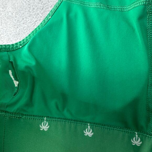 Fabletics Top Shorts Womens XS Green Palm Tree Workout Set Padded Bra Motion365 - Picture 4 of 14
